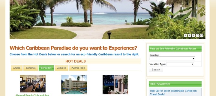 Green Caribbean Vacations Website